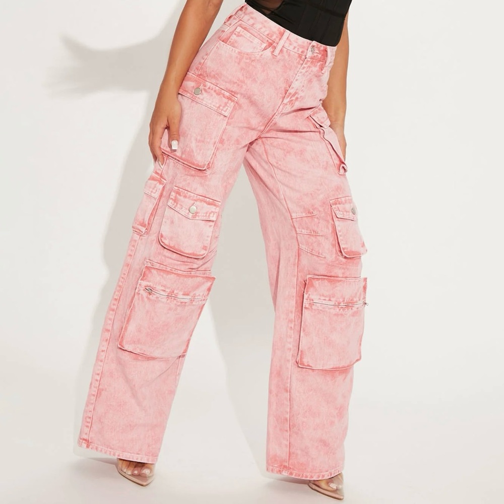 High Rise Cargo Jeans